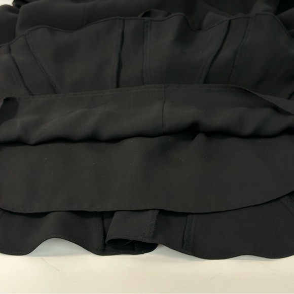 Ann Taylor Sz 6 Black 100% Silk Flounce Hem Sleeveless Midi Dress Luxury Lined - Picture 5 of 13